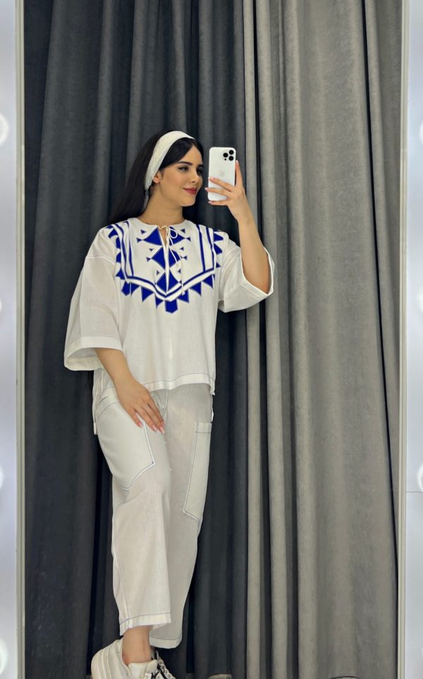 ست بلوز شلوار مولیان کد 1053 - Image 3